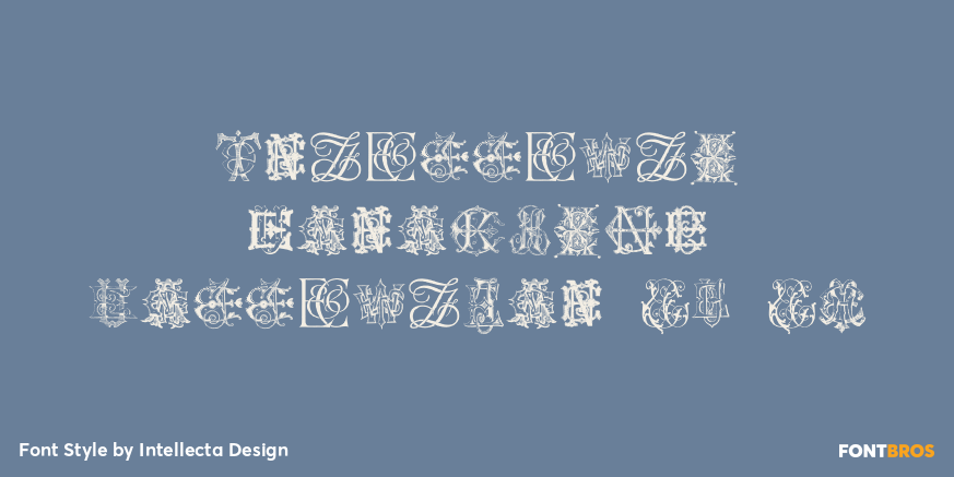 Intellecta Monograms Collection EA EZ Font Poster #1
