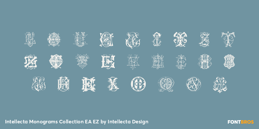 Intellecta Monograms Collection EA EZ Font Poster #1