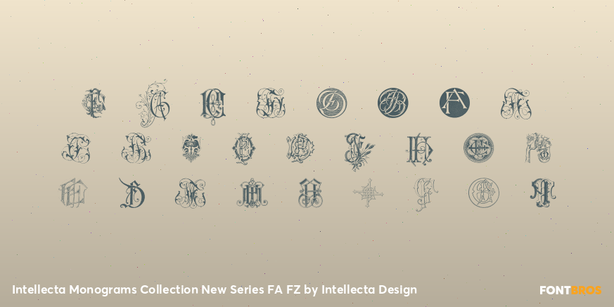 Intellecta Monograms Collection New Series FA FZ Font Poster #2