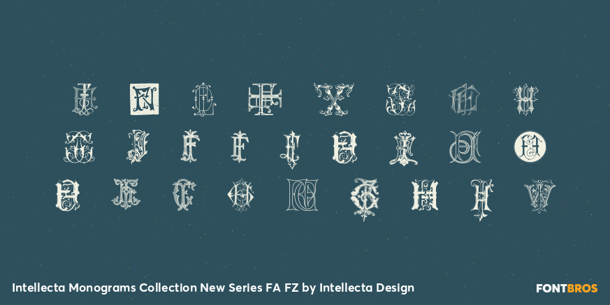Intellecta Monograms Collection New Series FA FZ Font Poster #3