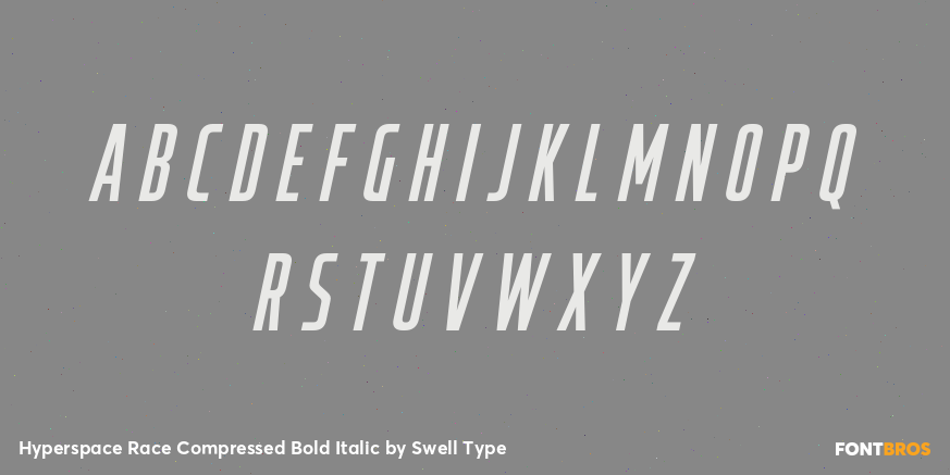 Hyperspace Race Compressed Bold Italic Font Poster #2