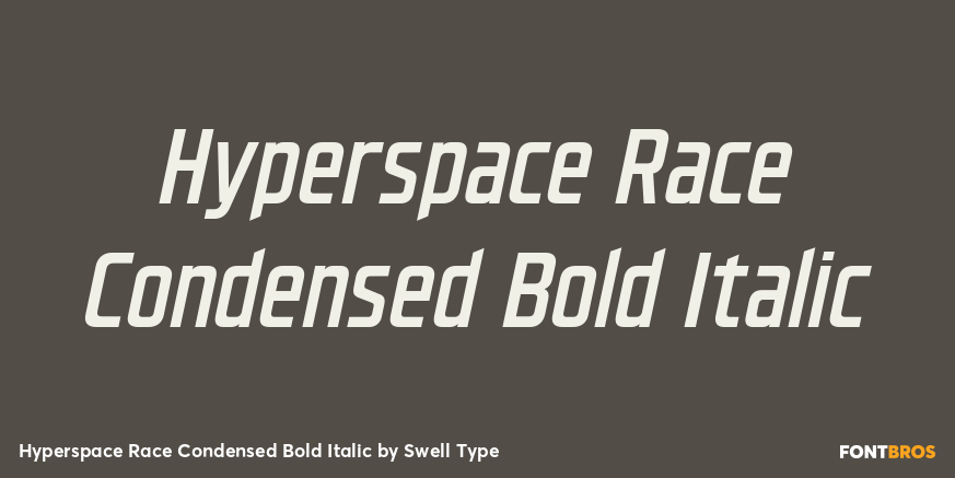 Hyperspace Race Condensed Bold Italic Font Poster #1