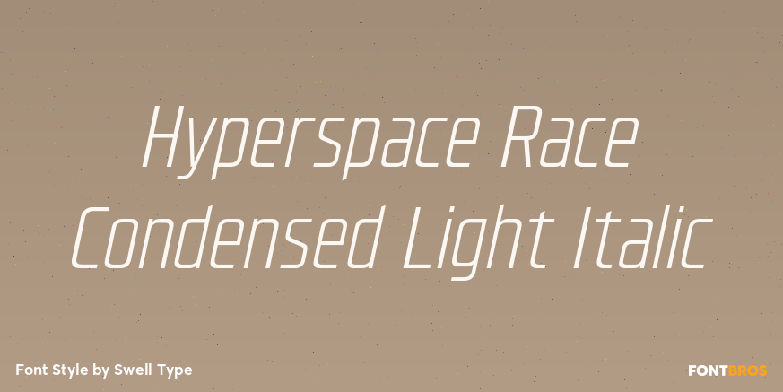 Hyperspace Race Condensed Light Italic Font Poster #1