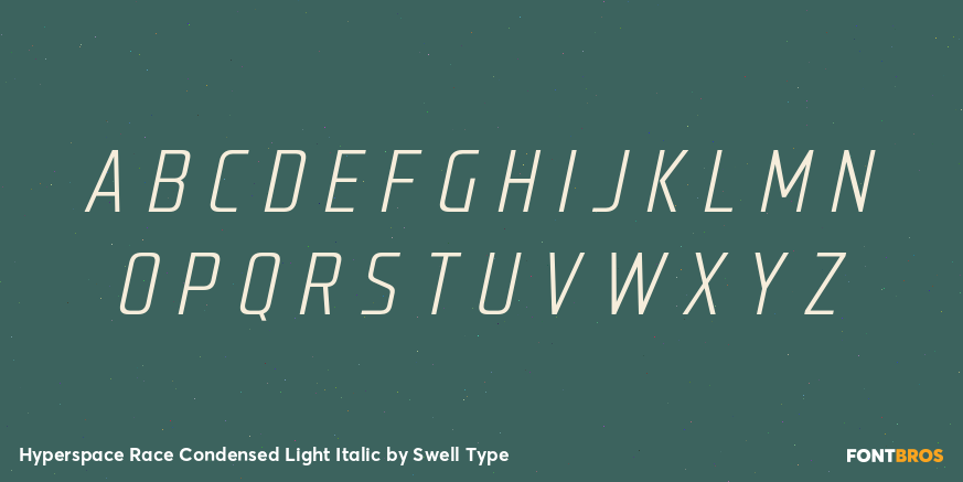 Hyperspace Race Condensed Light Italic Font Poster #1