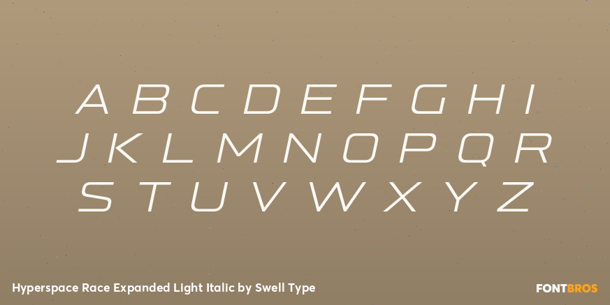 Hyperspace Race Expanded Light Italic Font Poster #2