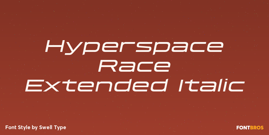 Hyperspace Race Extended Italic Font Poster #1