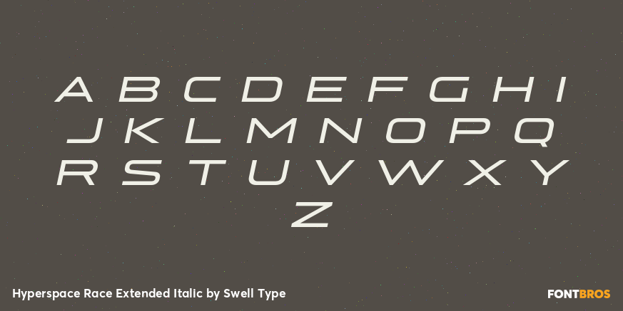 Hyperspace Race Extended Italic Font Poster #2
