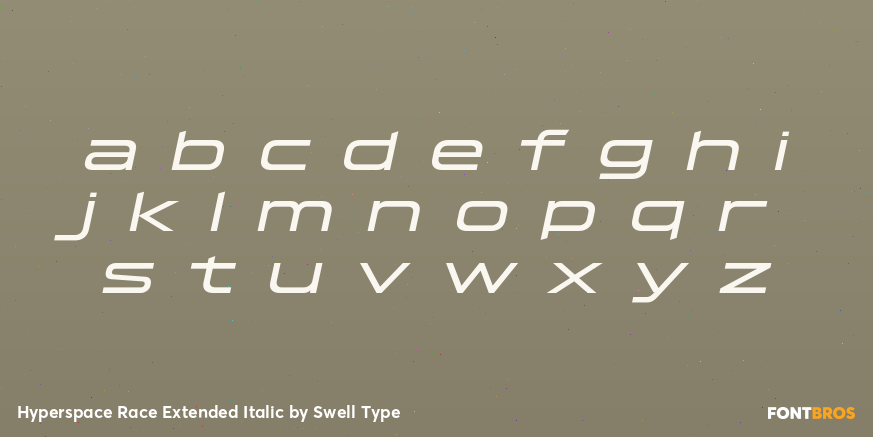 Hyperspace Race Extended Italic Font Poster #3