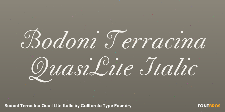 Bodoni Terracina QuasiLite Italic Poster