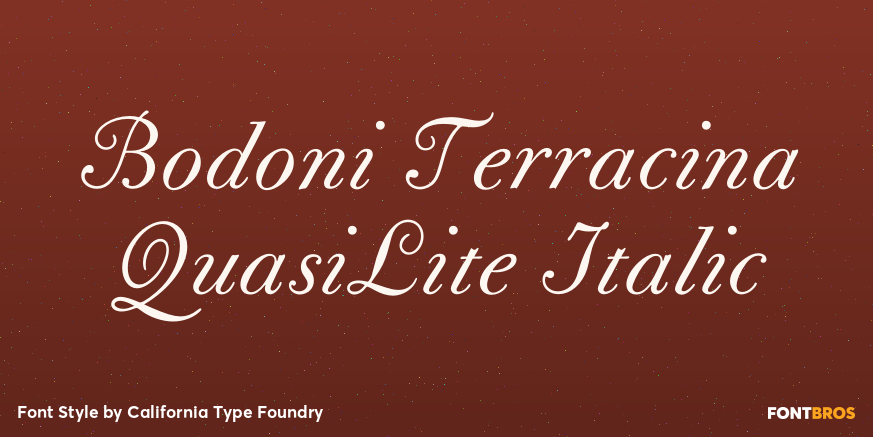 Bodoni Terracina QuasiLite Italic Poster