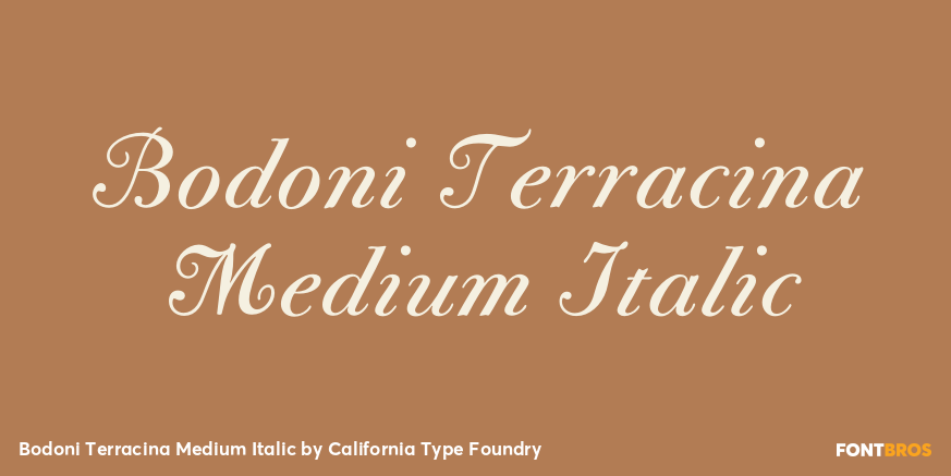Bodoni Terracina Medium Italic Poster