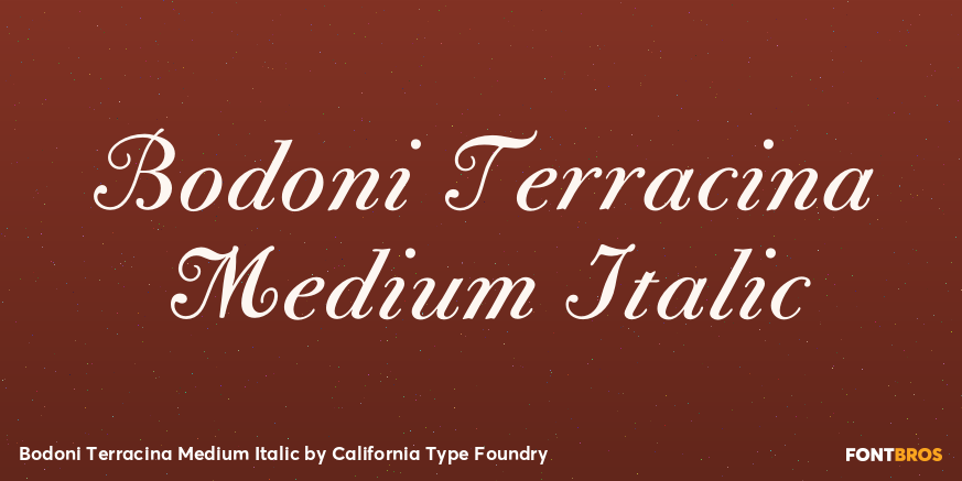 Bodoni Terracina Medium Italic Poster