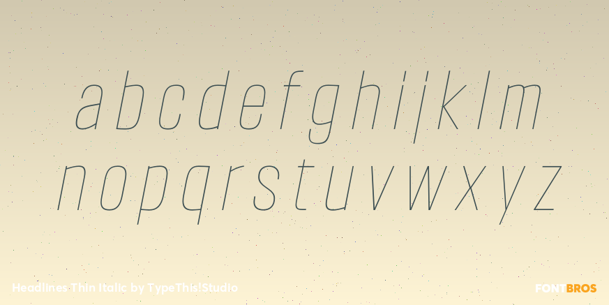 Headlines Thin Italic Font Poster #3