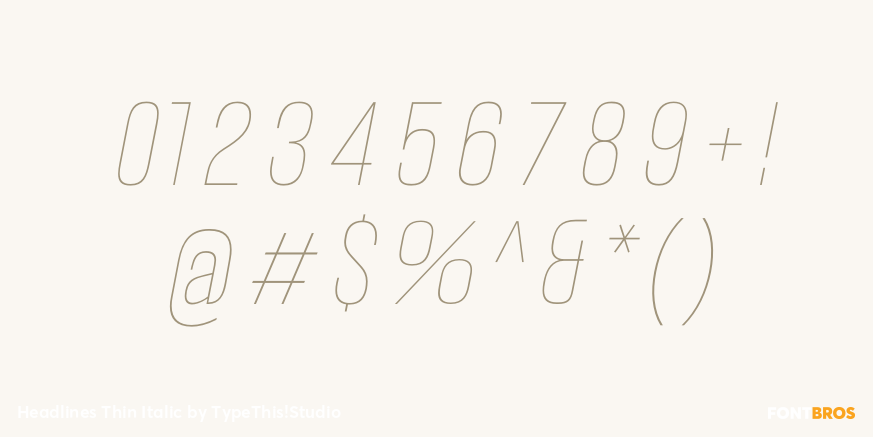 Headlines Thin Italic Font Poster #4