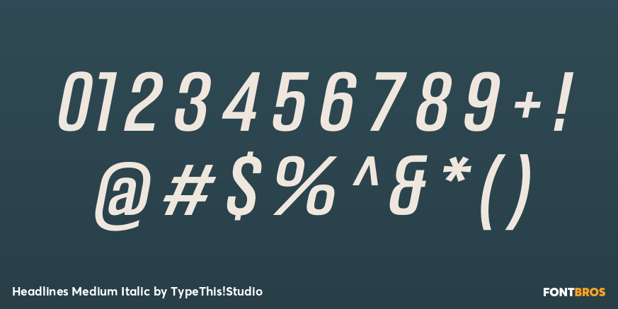 Headlines Medium Italic Font Poster #4