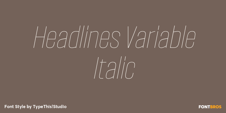 Headlines Variable Italic Poster