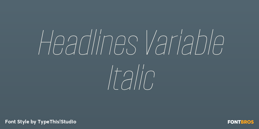 Headlines Variable Italic Poster