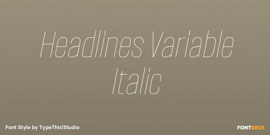 Headlines Variable Italic Poster