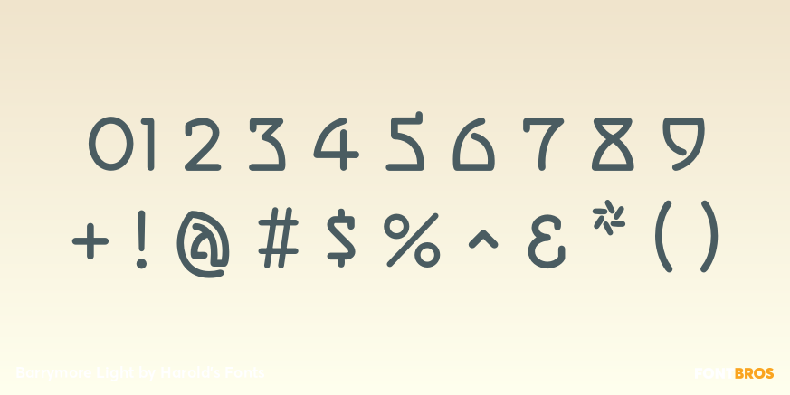 Barrymore Light Font Poster #1