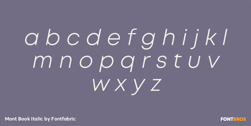 Mont Book Italic Font Poster #1