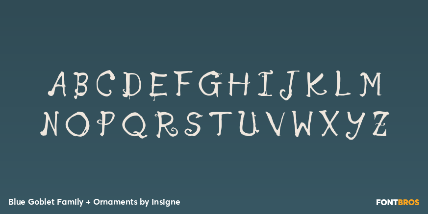 Blue Goblet Family + Ornaments Font Poster #1