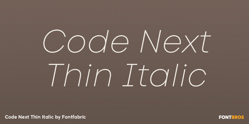 Code Next Thin Italic Font Poster #1
