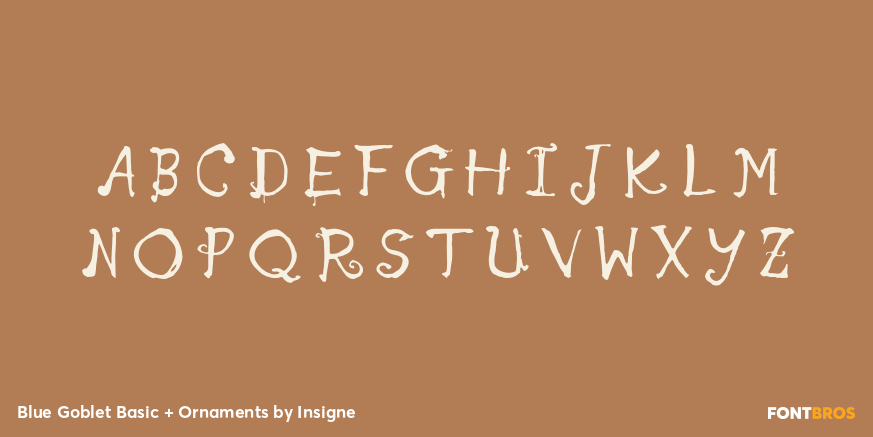 Blue Goblet Basic + Ornaments Font Poster #2