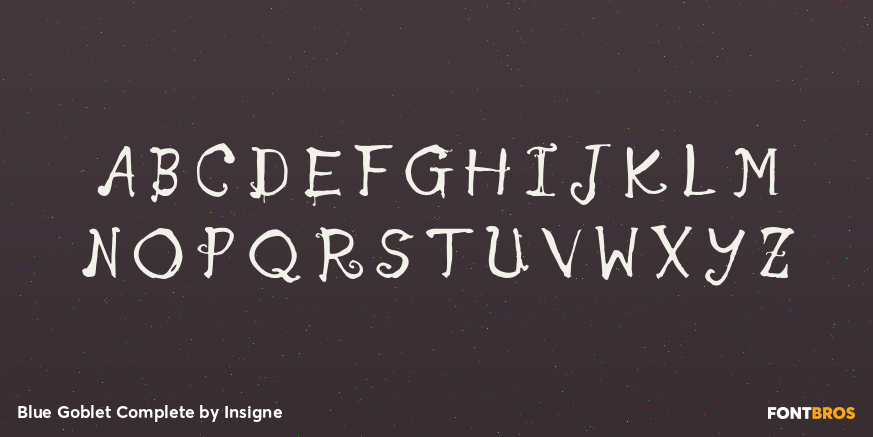 Blue Goblet Complete Font Poster #2