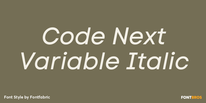 Code Next Variable Italic Poster