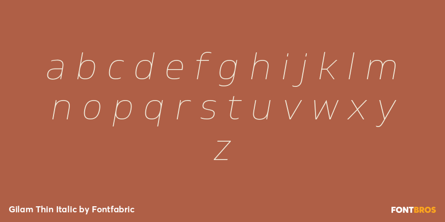Gilam Thin Italic Font Poster #3