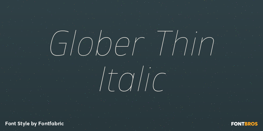 Glober Thin Italic Font Poster #1