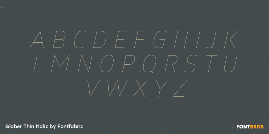 Glober Thin Italic Font Poster #2