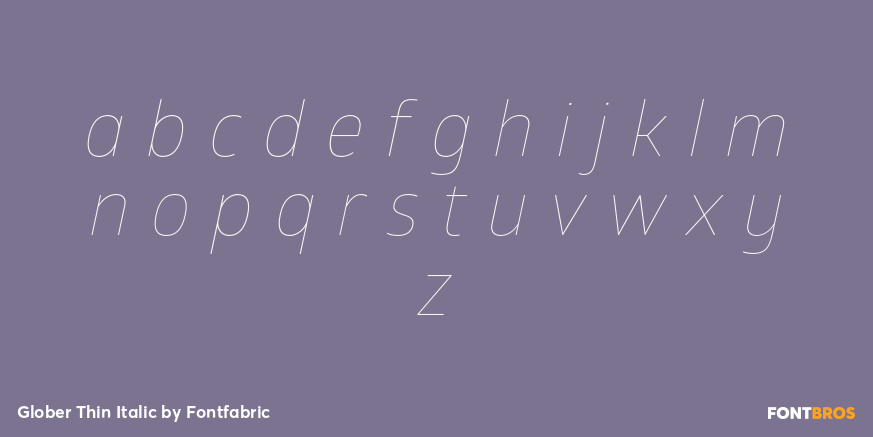 Glober Thin Italic Font Poster #3