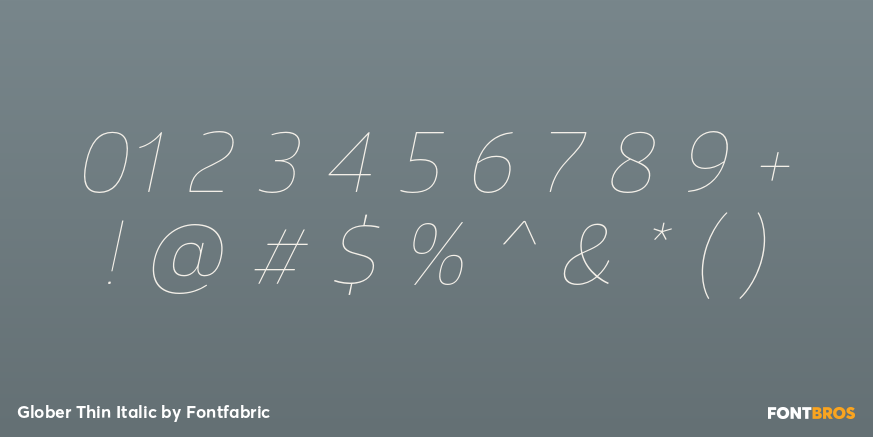 Glober Thin Italic Font Poster #4