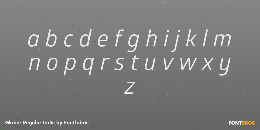 Glober Regular Italic Font Poster #3