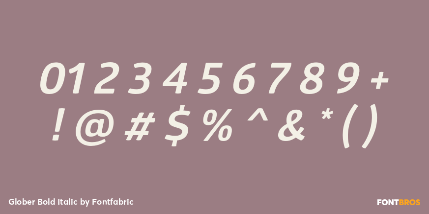 Glober Bold Italic Font Poster #1