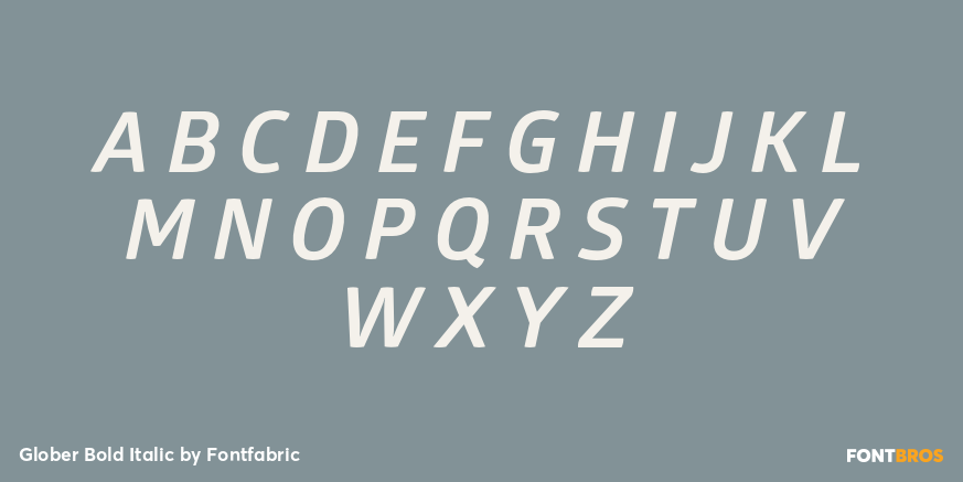Glober Bold Italic Font Poster #1