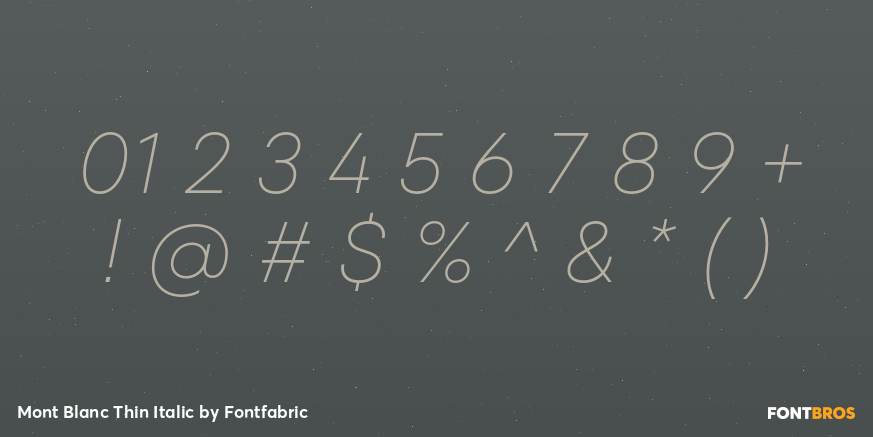 Mont Blanc Thin Italic Font Poster #1