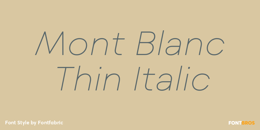 Mont Blanc Thin Italic Font Poster #1