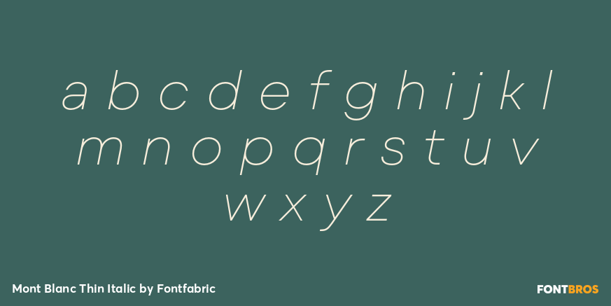 Mont Blanc Thin Italic Font Poster #1