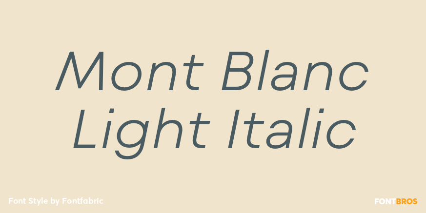 Mont Blanc Light Italic Font Poster #1