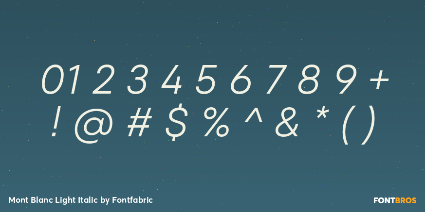 Mont Blanc Light Italic Font Poster #1