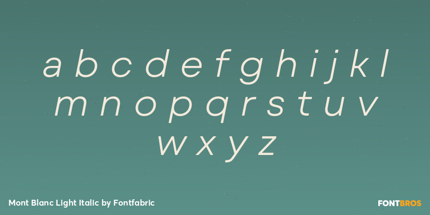 Mont Blanc Light Italic Font Poster #1