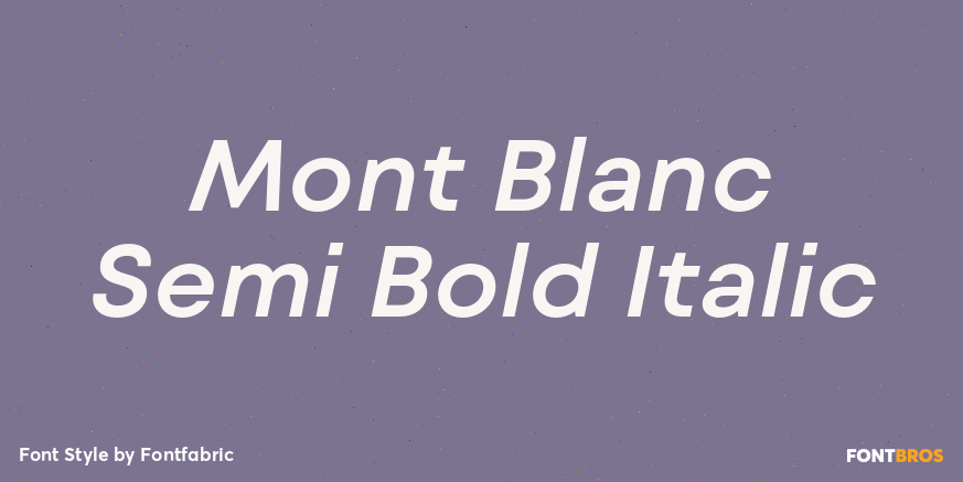 Mont Blanc Semi Bold Italic Font Poster #1