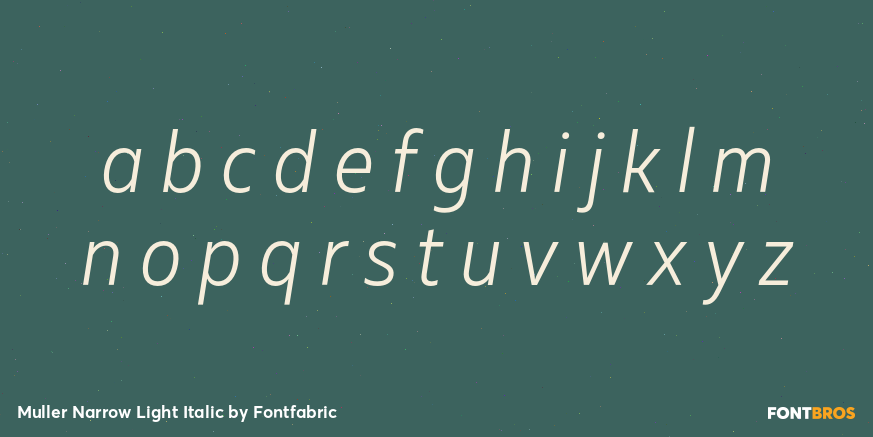 Muller Narrow Light Italic Font Poster #3