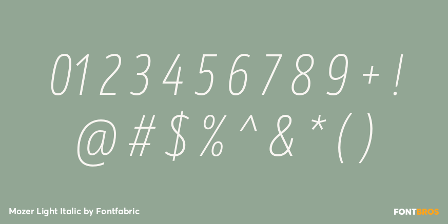 Mozer Light Italic Font Poster #1