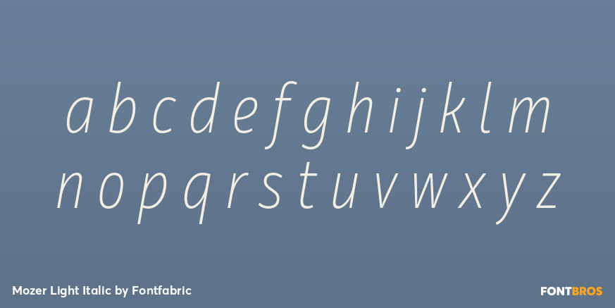 Mozer Light Italic Font Poster #1