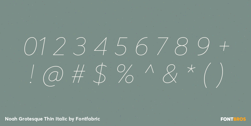Noah Grotesque Thin Italic Font Poster #1