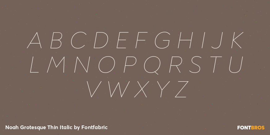 Noah Grotesque Thin Italic Font Poster #1