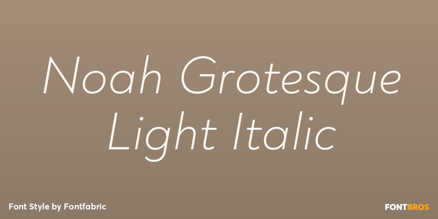 Noah Grotesque Light Italic Font Poster #1